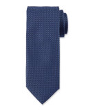 Micro-Neat Silk Tie, Navy