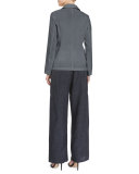 Notch-Collar Two-Button Linen-Stretch Jacket 
