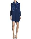 Long-Sleeve Silk Dress, Petite  