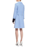 Front-Slit A-Line Mini Skirt, Powder Blue