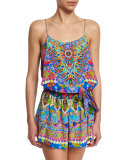 Printed & Embellished Short Romper