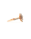 Baguette Diamond Starburst Ring in 18K Rose Gold, Size 6.5