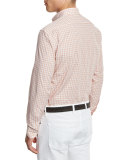 Gingham Woven Sport Shirt, Orange