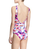 Floral-Print Mesh Cutout One-Piece Swimsuit