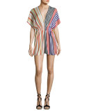 Striped Knit Beach Dress, Multi