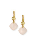 18K Rose Quartz Cushion Earring Charms