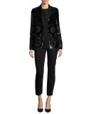 Heidi Straight-Leg Ankle Pants, Black
