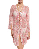 Tie-Front Floral-Print Tunic