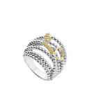 Icon Caviar Domed Multi-Row Ring, Size 7