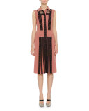 Lace-Trim Sleeveless Shirtdress