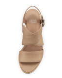 Cara Crisscross Leather Sandal, Sand