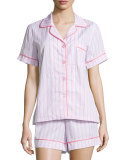 Striped Shorty Pajama Set, Pink