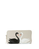 on pointe lacey swan wallet, crisp linen/multi