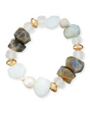 Crystal Nugget Bracelet, Blue/Gray