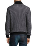 Textured Cashmere Quarter-Zip Sweater, Black/Derby Gray