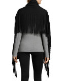 Solid Felted Fringe Scarf, Black