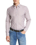 Check Cotton Sport Shirt, Red/Blue Check