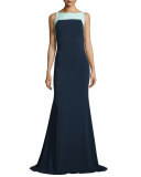 Sleeveless Colorblock Mermaid Gown 