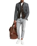 Three-Button Linen-Blend Check Sport Coat