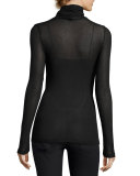 Lightweight Turtleneck Top, Black