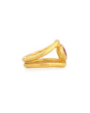 Fleur 22K Gold Ruby Ring, Size 6