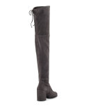 Tieland Suede Over-the-Knee Boot, Slate