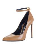 T-Bar Leather 105mm Pump, Brown