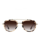 Breton Gradient Aviator Sunglasses, Matte Oyster