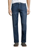 Matthieu Classic Straight-Leg Denim Jeans, Blue