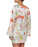 Serena Tie-Front Printed Coverup