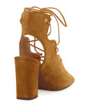 Babies Suede Lace-Up Sandal, Tan