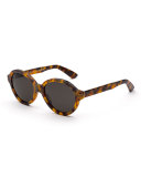 Yoma Round Acetate Sunglasses, Spotted Havana