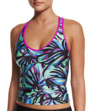 Power Thru Printed Tankini Swim Top