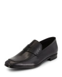 Leather Dress Penny Loafer, Black