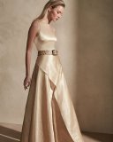 Catrice One-Shoulder Satin Jumpsuit, Buff