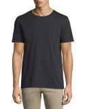 Short-Sleeve Pima Crewneck Jersey T-Shirt, Black