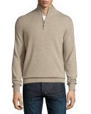 Cashmere Half-Zip Sweater, Rocky Beach