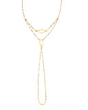 14K Gold Marquis Wrist Lariat Bracelet