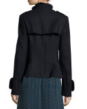Whipstitched Mink Fur-Detail Jacket