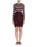Jayda Floral Wrap Skirt, Burgundy/Gray