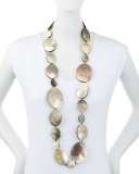 Long Shell Disc Necklace, 44"