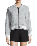 Leaf-Quilted Bomber Jacket