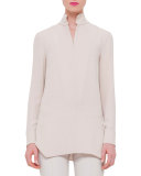 Long-Sleeve Quarter-Zip Tunic, Ranunculus
