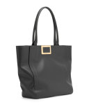 Ines Medium Halley Calfskin Shoulder Bag, Black