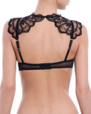 Tattoo Padded Half-Cup Bra, Black