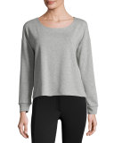 Varsity Active Cross-Back Top, Heather Gray