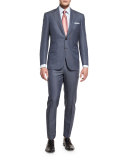 Colosseo Mini-Chevron Two-Piece Suit, Gray