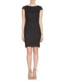 Cap-Sleeve Lace Sheath Dress