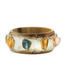 Furahi Bangle Bracelet, Light Horn