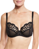 Roxane Full-Cup Lace Bra, Black